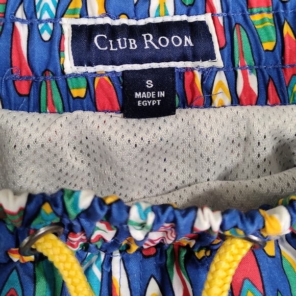 Club Room Men's Surfboard Print Blue Swim Quick Dry Shorts Small - Picture 4 of 8